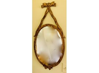 Oval Antique Wood Mirror