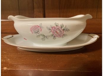 Mikado China Malay Gravy Boat With Attached Underplate Marked Occupied Japan