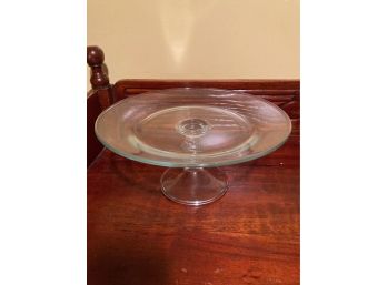 Vintage Clear Glass Footed Cake Stand