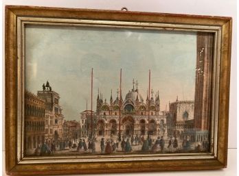 Antique Color Print San Marco Square Venice Italy 5x7 Inches