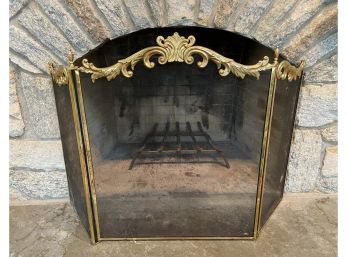 Fireplace Screen With Lovely Brass Frame