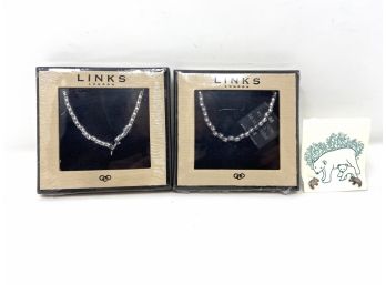 Links London Necklace And Bracelet With Bear Stud Earrings
