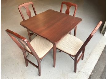 Stakmore Folding Card Table And Four Folding Chairs