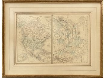 Framed Maps Of North America From The Atlas Grosselin-delamarche