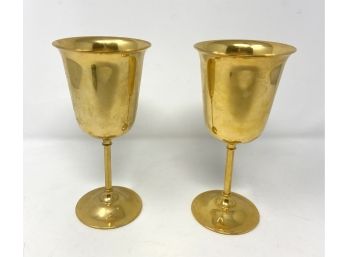 Pair Of 24k Gold Plated Wine Glasses