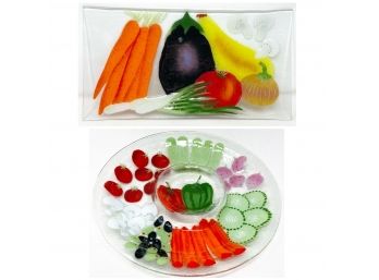 Fusion Art Glass Vegetable Serving Dishes By William McGrath
