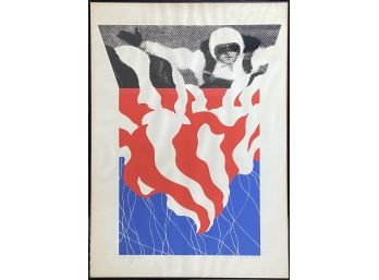 Gerald Laing First Skydiver 1968, Ltd Edition Screen Print, Pencil Signed