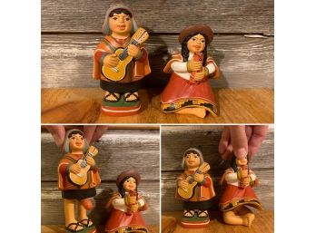 Vintage Peruvian Ceramic Joke Figurines Man And Woman