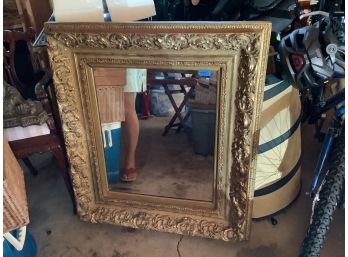 599, Large Gold Beveled Mirror
