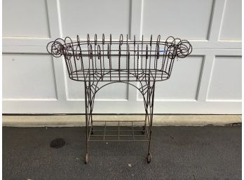 574, Wrought Iron Planter With Scrolled Top And Feet, Hip Height