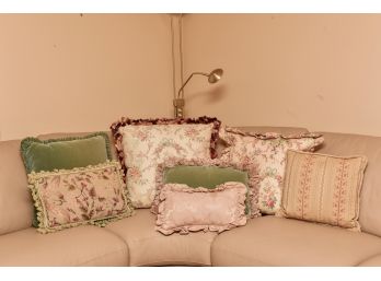 Collection Of Seven Decorative Pillows Including Ralph Lauren, Needlepoint And More