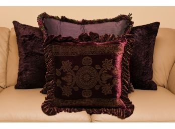 Collection Of Four Purple Hued Pillows