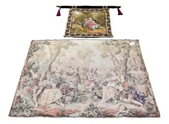 French Tapestry / Tapestry With Decorative Rod