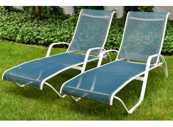 Pair Of Mesh Chaise Lounge Chairs