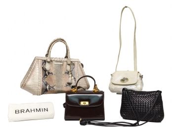Designer Handbags - Maraolo Patent Leather, Charles Jordan Intricato Woven Leather And Brahmin