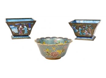 Cloisonne Enamel And Glass Bowls