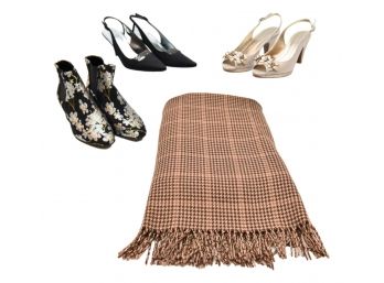 Stuart Weitzman, Anne Klein Shoes And Johnstons Of Elgin Camelhair Wrap Scarf
