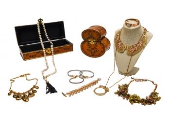 Collection Of Costume Jewelry And Jewelry Boxes - Colleen Toland, Diane Von Furstenberg, Robert Lee Morris