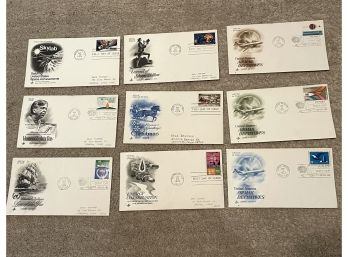6 Vintage Envelopes, First Day Of Issue, Stamped 1974