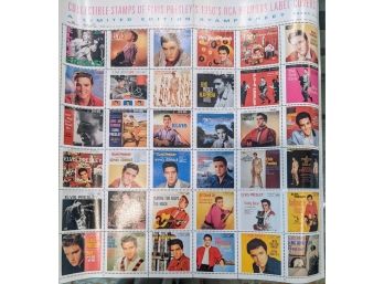 Elvis Presley Stamps - Full Sheet Limited Edition Of The RCA Record Label Covers From The 60's