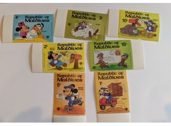 Mickey Mouse And Friends In The Republic Of Maldives?  Printed By Walt Disney