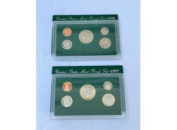 United States Proof Set 1997's' & 1998 'S', Packaged By The U.S. Mint.