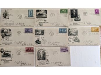 Lot Of 8 First Day Of Issue 1950 Collectable Envelopes With Stamps
