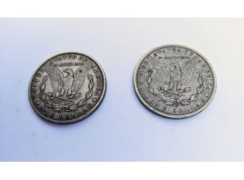 Two (2) U.S Morgan Silver Dollar Coins  - 1879 And 1879 'O'