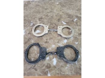 2 Pairs Police Handcuffs.  No Keys