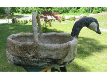 Large Paper Mache Duck Basket With Handle