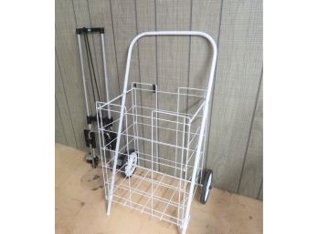 Folding Metal Shopping Grocery Cart And Luggage Cart Wheels