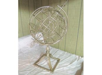 Stainless Steel World Globe On Stand
