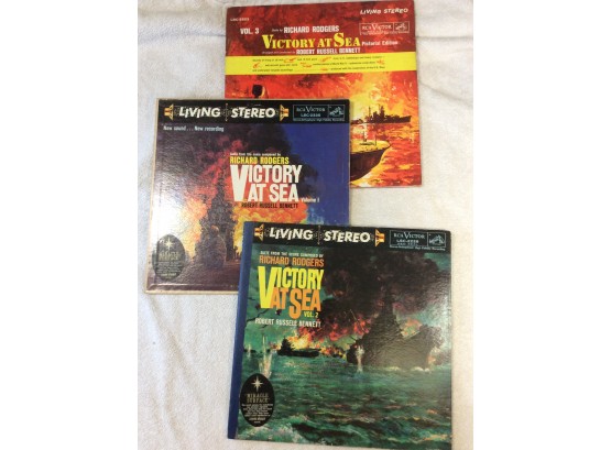 Lot Of 3 Victory At Sea LP Records