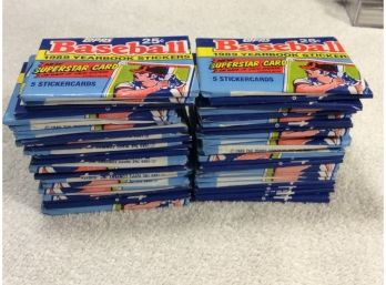 1989 Topps Yearbook Stickers Wax Packs Lot Of 43