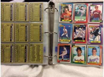 1990 Topps Baseball Card Lot Of 261 Cards In Sheets And Binder