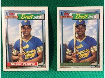 1992 Topps Manny Ramirez Rookie Card Lot Of 2 With One Gold Card