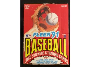1991 Fleer Baseball Wax Box