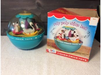 1966 Fisher Price Roly Poly Chime Ball In Original Box