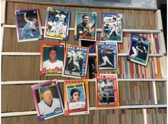5 Row Box Filled With 1990 Topps Baseball Cards