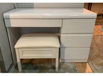 Custom Made White Lacquered Desk