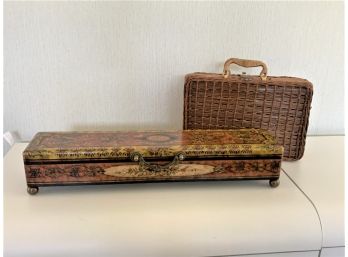 Wicker Case And Long Decorative Box