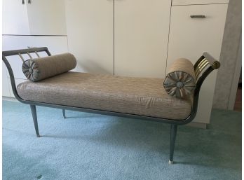 Fabulous Upholstered & Polished Metal Bench