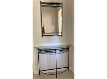 Contemporary Entryway Console And Matching Mirror