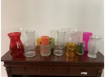 Group Of Glass Vases - 14 Pieces