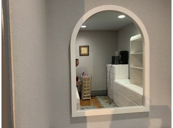 Custom White Lacquered Wall Mirror