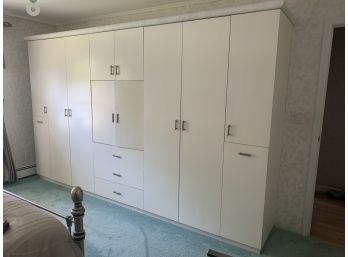 Exceptional Large White Lacquered Wall Closet -LOTS Of STORAGE!