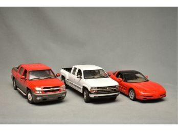 Welly Diecast 99 Corvette And  Chevy Trucks 1:18