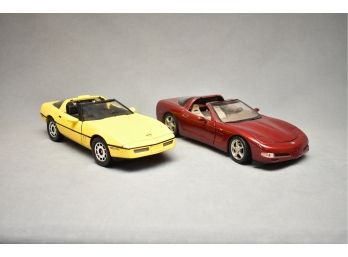 Pair Of ERTL Die-cast 1986/2003 Chevy Corvettes 1:18