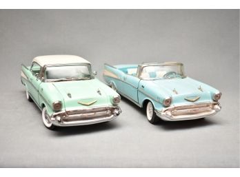 Pair Of ERTL Die-cast 1957 Chevrolet Bel Airs 1:18