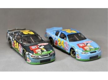 Pair Of Action Jeff Gordon #24 Dupont Diecast Peanuts Racecars